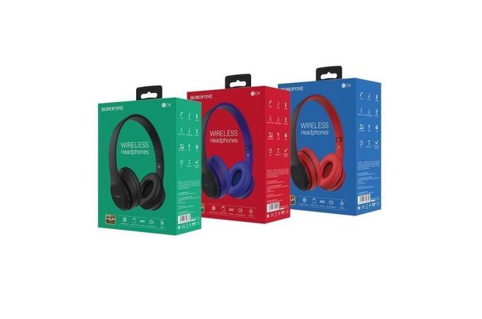 Наушники мониторные беспроводные BOROFONE BO4 Charming rhyme wireless headset Bluetooth (синий)