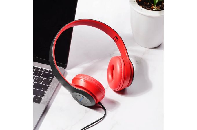 Наушники мониторные проводные BOROFONE BO5 Star sound wired headphones (красный)