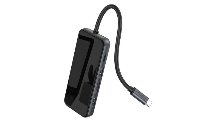 Разветвитель USB HUB Type-C (M) --> HDMI (F) + 3xUSB3.0 (F) + Type-C PD (F) HOCO HB15