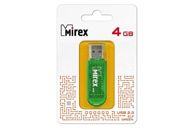 Флешка USB 2.0 Mirex ELF GREEN 4GB (ecopack)