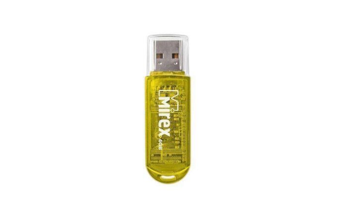 Флешка USB 2.0 Mirex ELF YELLOW 4GB (ecopack)