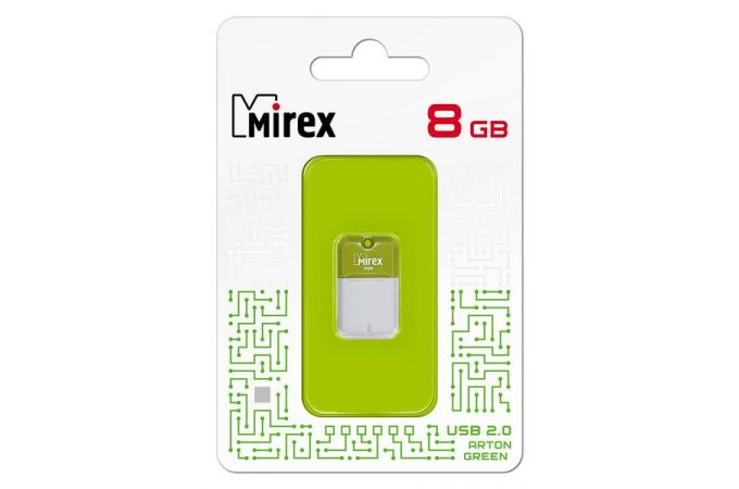 Флешка USB 2.0 Mirex ARTON GREEN 8GB (ecopack)