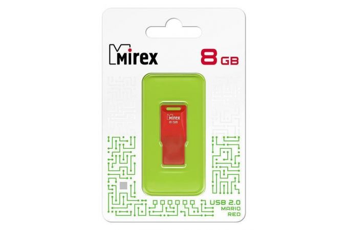 Флешка USB 2.0 Mirex MARIO RED 8GB (ecopack)