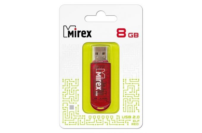 Флешка USB 2.0 Mirex ELF RED 8GB (ecopack)
