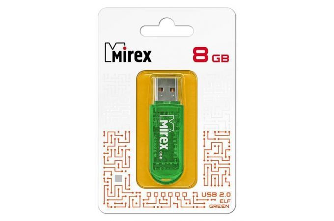Флешка USB 2.0 Mirex ELF GREEN 8GB (ecopack)