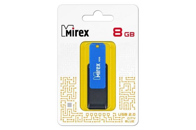 Флешка USB 2.0 Mirex CITY BLUE 8GB (ecopack)