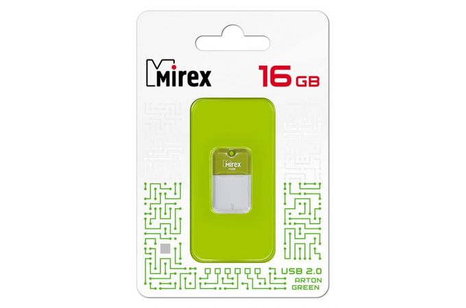 Флешка USB 2.0 Mirex ARTON GREEN 16GB (ecopack)