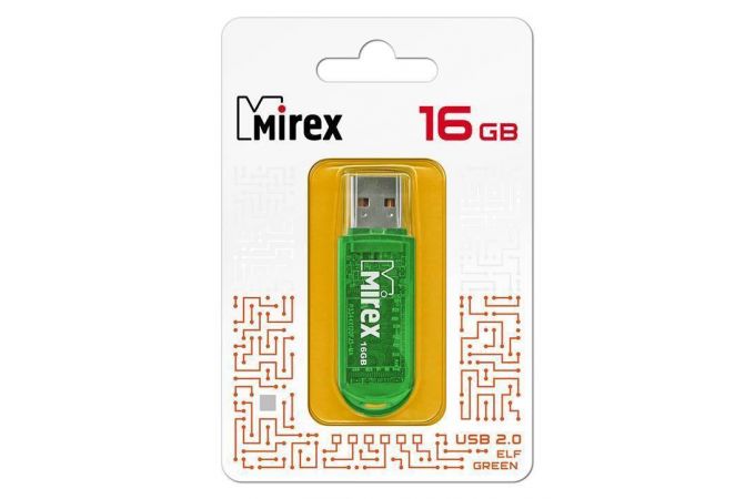 Флешка USB 2.0 Mirex ELF GREEN 16GB (ecopack)