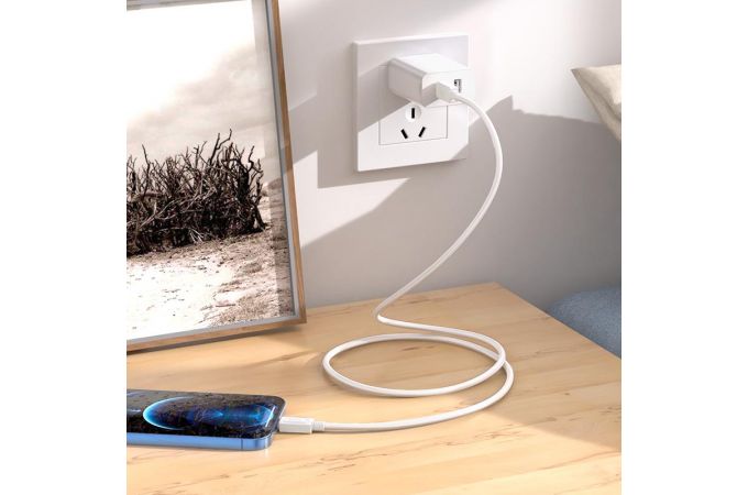 Кабель USB Type-C - Lightning HOCO X73 PD20W (белый) 1м