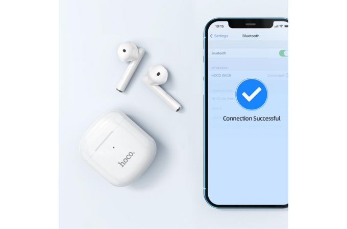 Наушники вакуумные беспроводные HOCO EW19 Amusement TWS headset Bluetooth (белый)