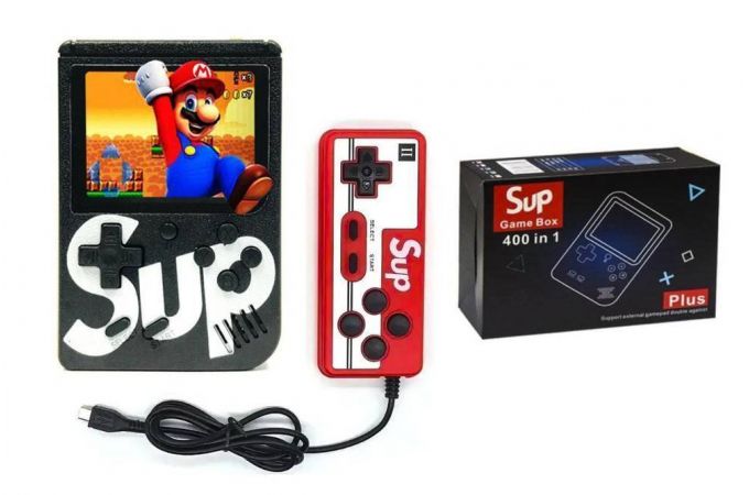 Портативная игровая приставка SUP GAME BOX 400 встроенных игр + геймпад дисплей 2.4 (черный)