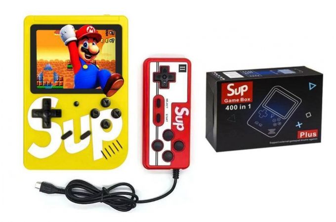 Портативная игровая приставка SUP GAME BOX 400 встроенных игр + геймпад дисплей 2.4 (желтый)