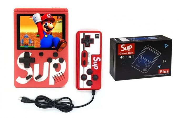 Портативная игровая приставка SUP GAME BOX 400 встроенных игр + геймпад дисплей 2.4 (красный)