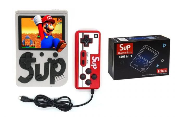 Портативная игровая приставка SUP GAME BOX 400 встроенных игр + геймпад дисплей 2.4 (белый)