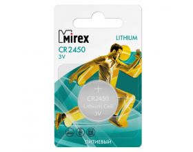 Батарейка литиевая Mirex CR2450 3V цена за 1 шт ecopack (23702-CR2450-E1)