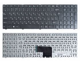 Клавиатура для ноутбука DNS Pegatron C15 Series. Прямой Enter. Черная с рамкой