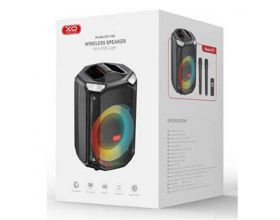 Активная напольная акустика XO F48 Dual Wheat 8" Phantom RGB Bluetooth Speaker 40W (with remote control) (черный) (УЦЕНКА! МЯТАЯ УПАКОВКА)