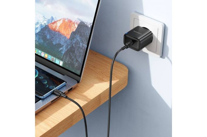 Сетевое зарядное устройство USB-C BOROFONE BA84A Flare star PD 30W (черный)