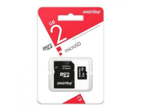 Карта памяти microSDHC Smartbuy 2 GB (class 4) c адаптером (SB2GBSD-01)