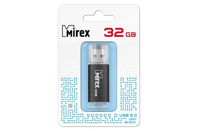 Флешка USB 2.0 Mirex UNIT BLACK 32GB (ecopack)