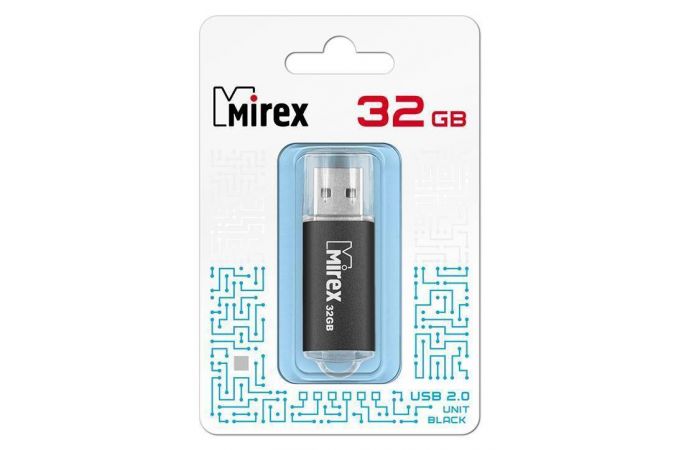 Флешка USB 2.0 Mirex UNIT BLACK 32GB (ecopack)