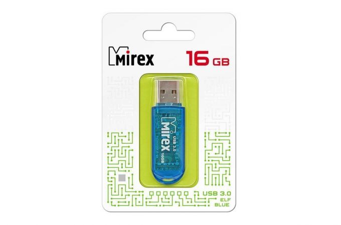 Флешка USB 3.0 Mirex ELF BLUE 16GB (ecopack)