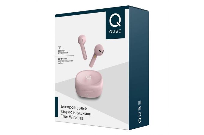 Наушники вакуумные беспроводные QUB QTWS7 TWS Bluetooth (розовый)