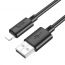 Кабель USB - Lightning HOCO X88 2,4A (черный) 1м