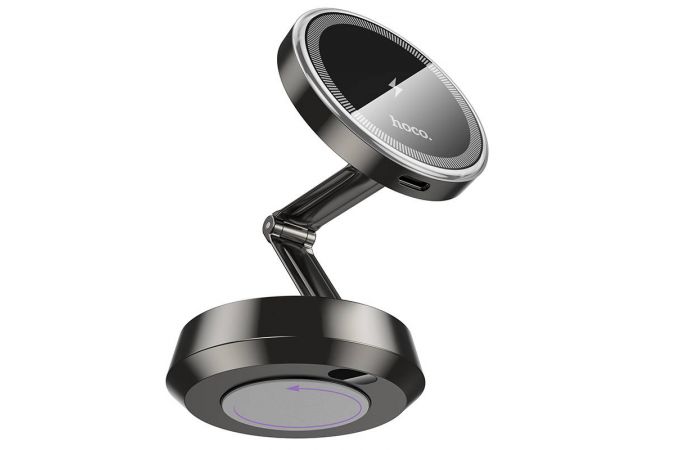 Держатель автомобильный для телефона HOCO HW33 Metal (center console) (металлический серый)