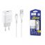Сетевое зарядное устройство USB + кабель Lightning HOCO C72A Glorious 2400mAh (белый)