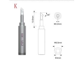 Жало для паяльника QianLi (936-K) прямое, толстое, скошенное 0,2 мм
