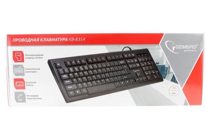 Клавиатура проводная Gembird KB-8354U-BL USB  (черный)