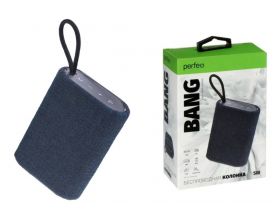 Портативная беспроводная колонка Perfeo "BANG" FM, MP3 microSD/USB, AUX, TWS, HF мощность 5Вт, 1200mAh, черный