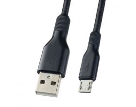 Кабель USB - MicroUSB PERFEO силикон, черный, длина 1 м. (U4807)