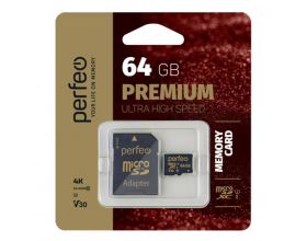 Карта памяти microSDXC Perfeo 64GB High-Capacity (Class 10) UHS-3 V30