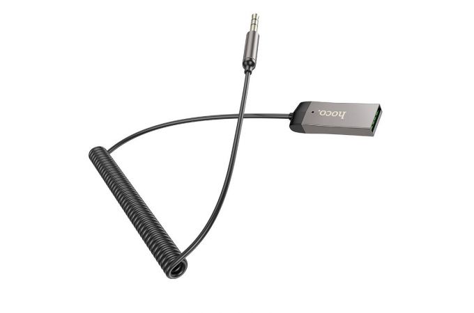 Bluetooth адаптер для автомагнитолы HOCO E78 Benefit spring cable (AUX-USB)