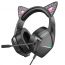 Наушники мониторные проводные с микрофоном BOROFONE BO106 Cute cat ear luminous  gaming headphones (phantom cat)