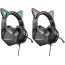 Наушники мониторные проводные с микрофоном BOROFONE BO106 Cute cat ear luminous  gaming headphones (phantom cat)