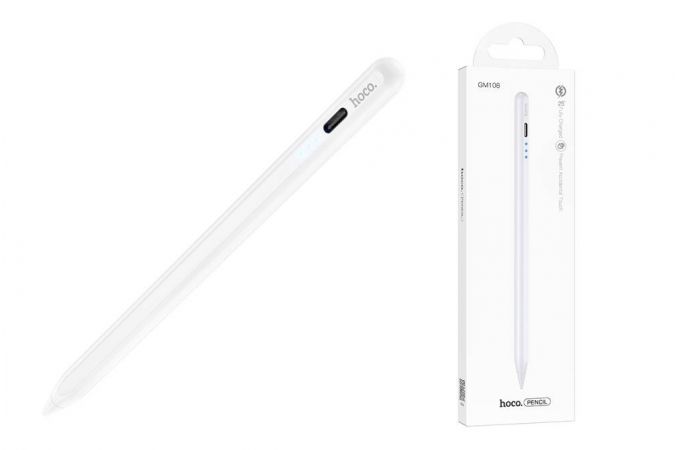 Стилус для сенсорных экранов HOCO GM108 Smooth series fast charging capacitive pen for Pad (белый)