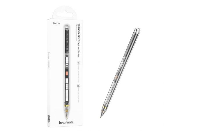 Стилус для сенсорных экранов HOCO GM110 Transparent Explore Series active pad dedicated capacitive pen (черный)