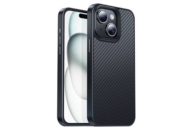 Чехол для телефона iPhone 15  HOCO Knight magnetic protective case for iP15 (черный) (AS7) кевлар