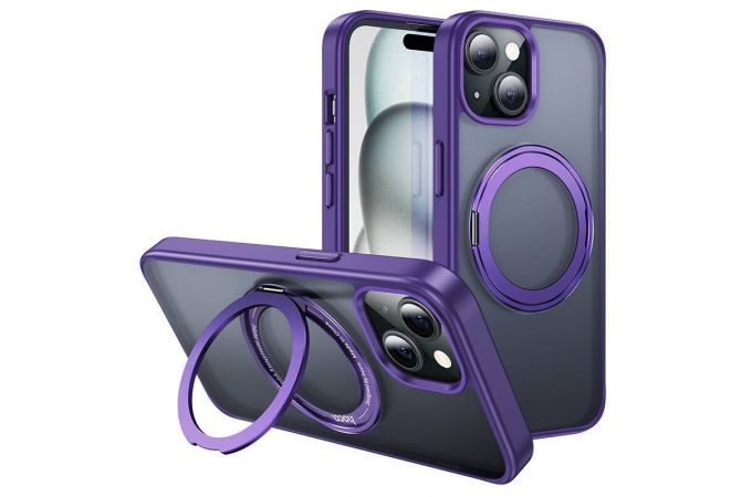 Чехол для телефона iPhone 15 HOCO Rotating magnetic case for iP15 (фиолетовый) (AS1)