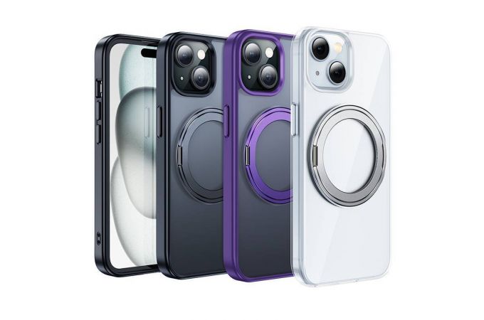 Чехол для телефона iPhone 15 HOCO Rotating magnetic case for iP15 (фиолетовый) (AS1)