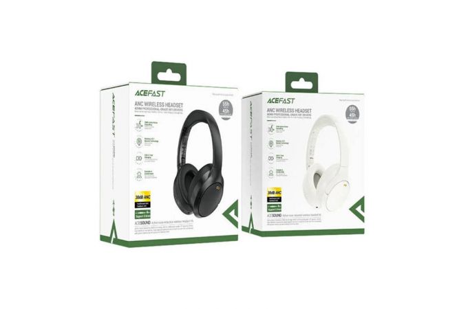 Наушники мониторные беспроводные ACEFAST H6 active noise reduction wireless headset (Черный)