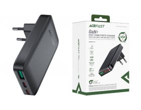 Сетевое зарядное устройство AceFast A100 PD65W GaN 2C+A ultra-thin Charger (Черный)