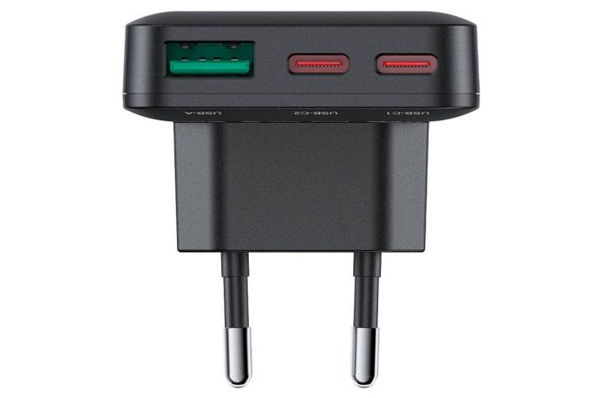 Сетевое зарядное устройство AceFast A100 PD65W GaN 2C+A ultra-thin Charger (Черный)