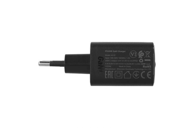 Сетевое зарядное устройство ACEFAST A112 PD45W GaN USB-C charger (Черный)