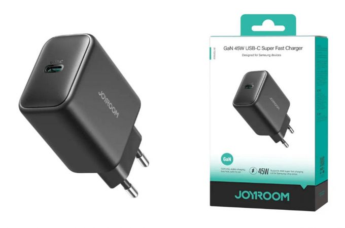 Сетевое зарядное устройство JoyRoom JR-TCG13 45W GaN (USB-C) Charger (Черный)