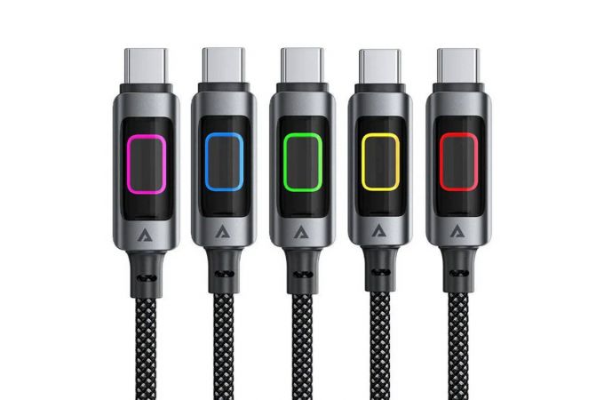 Кабель USB - USB Type-C ACEFAST C21-04 fantasy color series braided charging data cable (Черный)
