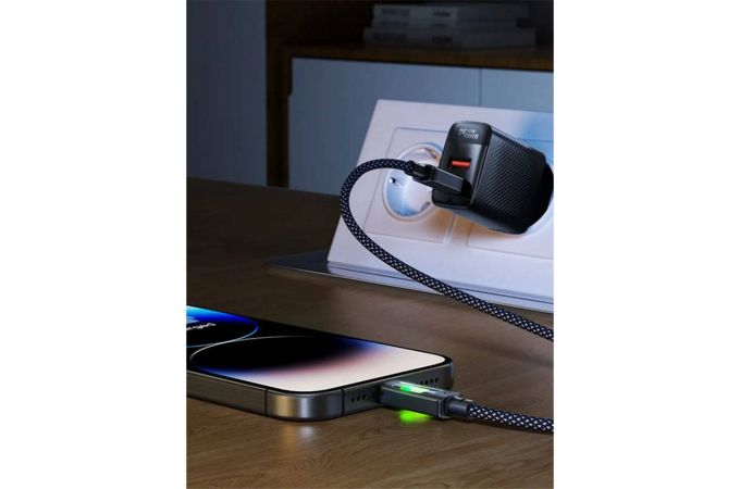 Кабель USB - USB Type-C ACEFAST C21-04 fantasy color series braided charging data cable (Черный)